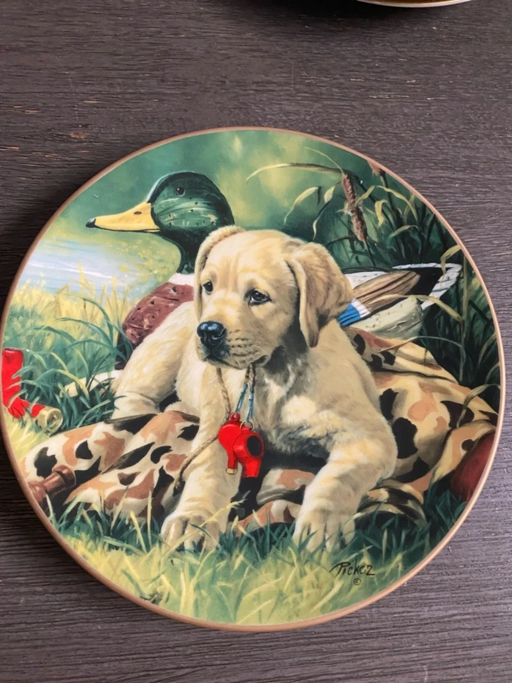 Lenox Decorative Plate with Labrador and Duck